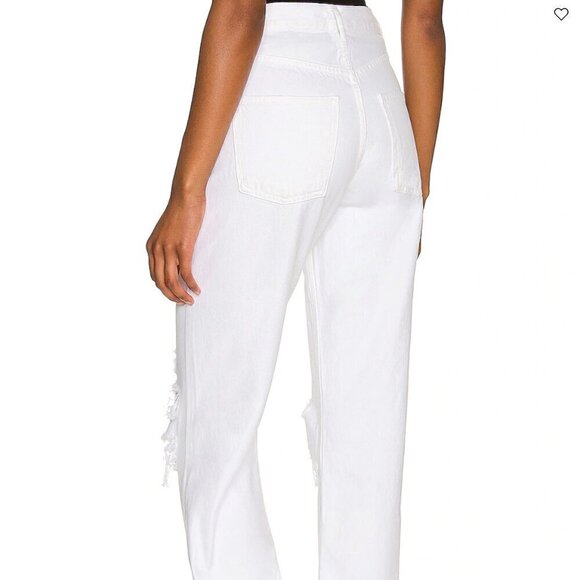 Agolde 90's Mid Rise Loose White Distressed Size 25 - Picture 2 of 15